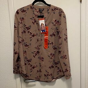 Chic Floral Blouse - Brown